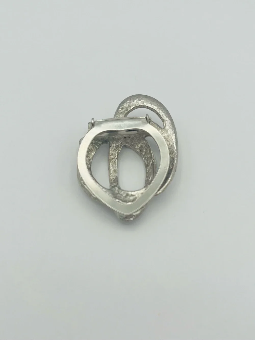 Vintage Lieba USA Modernist Silver‑Tone Sculptural Statement Brooch Pin